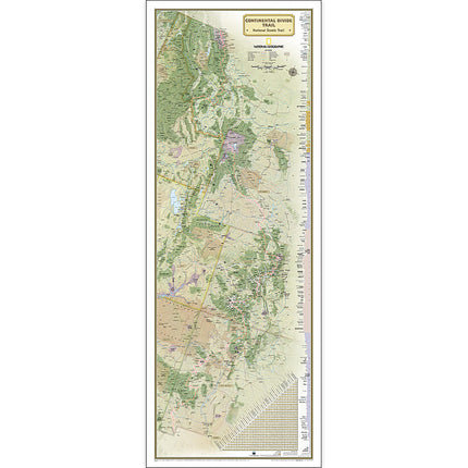 Continental Divide Trail Map, Laminated, 18" x 48"