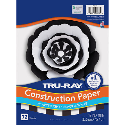 Premium Construction Paper, Black & White, 12x18