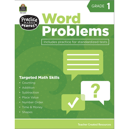 Practice Makes Perfect: Word Problems Book, Grade 1