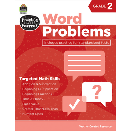 Practice Makes Perfect: Word Problems Book, Grade 2
