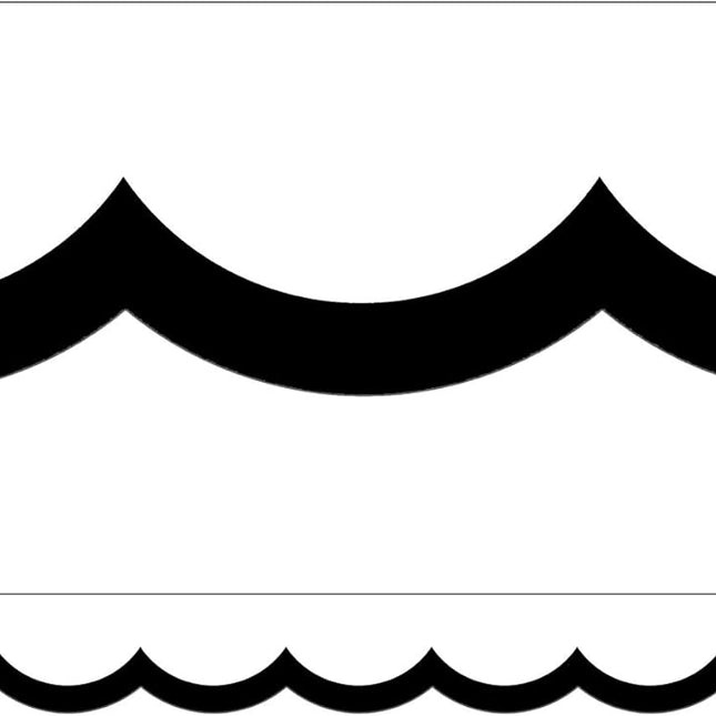 Simply Stylish Black & White Wavy Line Trim