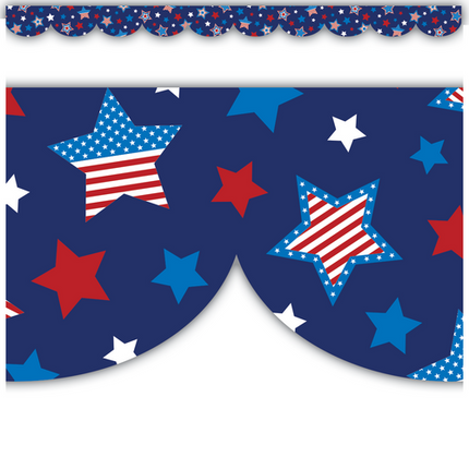 Patriotic Stars Scalloped Border