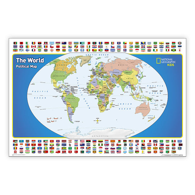 The World for Kids Map, Laminated, 36" x 24"