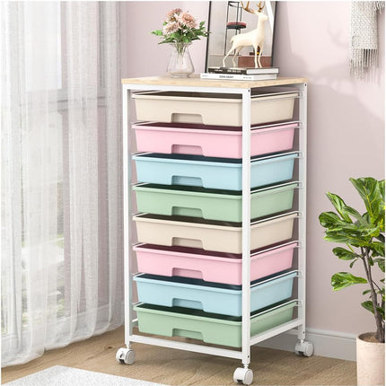8-Drawer Rolling Cart (Rainbow)