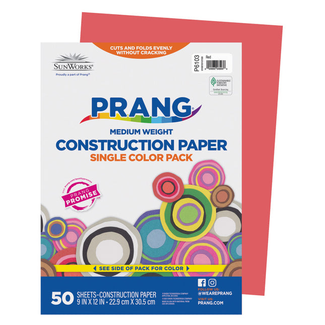 Construction Paper, Red, 9x12