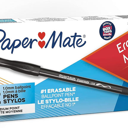 Eraser Mate® Pen, Black, 12-Pack