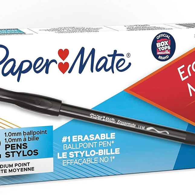 Eraser Mate® Pen, Black, 12-Pack
