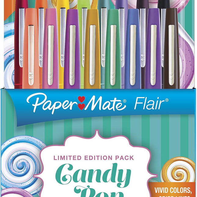 Flair Felt Tip Pens, Medium Point, Candy Pop Pack, 16 Count