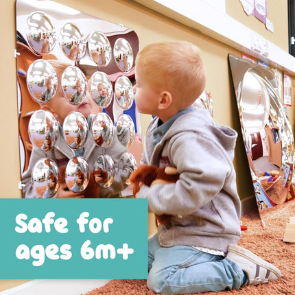 Sensory Wall Toddler Mirror - 16 Large Bubbles