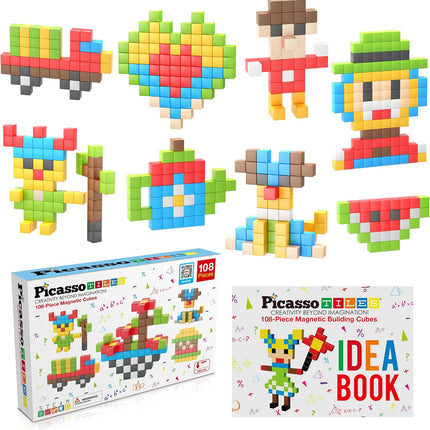 Picasso Tiles 108 pc Magnetic Cubes