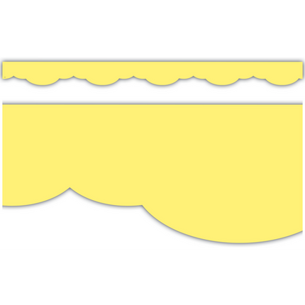 Lemon Yellow Fancy Scallops Border Trim