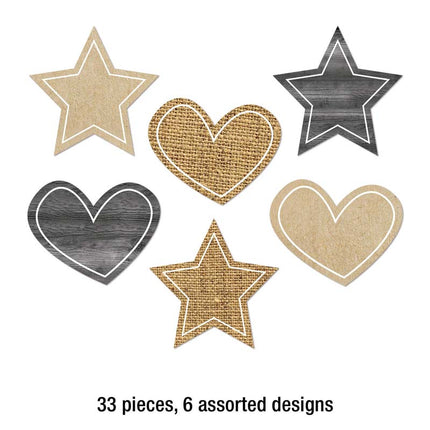 Simply Stylish Burlap Stars and Heart Accents