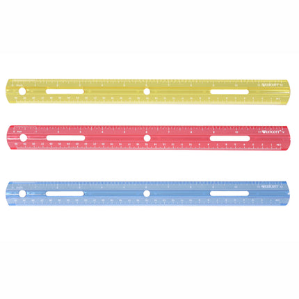 12" Plastic Ruler, Assorted Colors