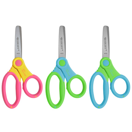 Kids 5" Scissors with Anti-Microbial Protection, Blunt, Colors Vary