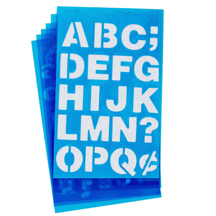 Helvetica 0.75in Stencils Alphabet Numbers