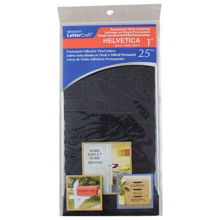 1in Helvetica Vinyl Letters Black Permanent