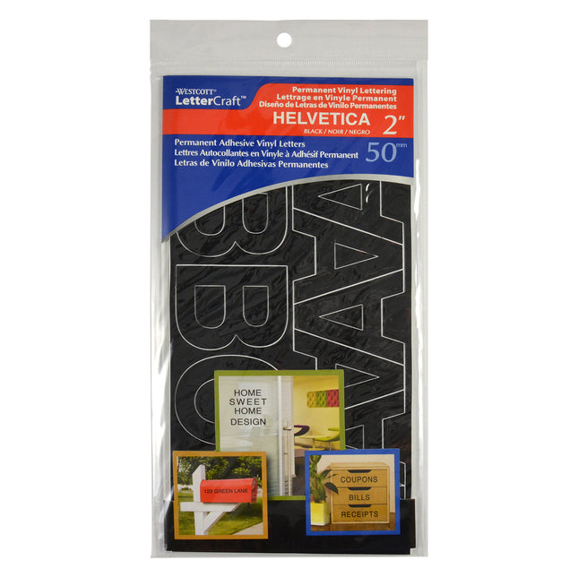 2in Helvetica Vinyl Letters Black Permanent