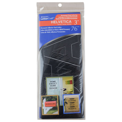 3in Helvetica Vinyl Letters Black Permanent