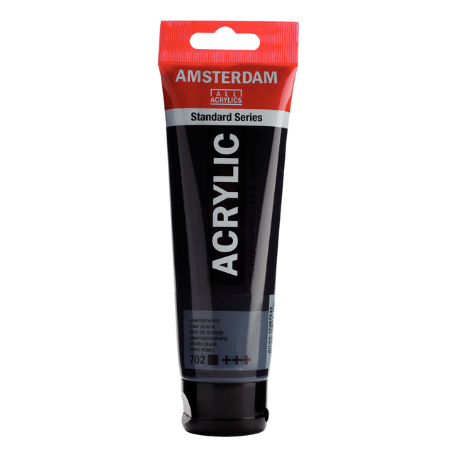 Acrylic Paint 120ml Lamp Black 702 Amsterdam Standard