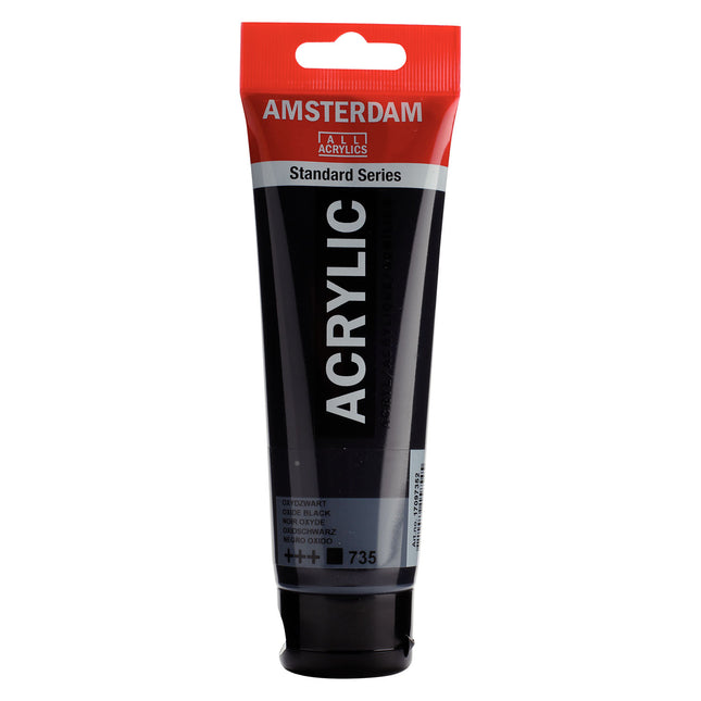 Acrylic Paint 120ml Oxyde Black 735 Amsterdam Standard