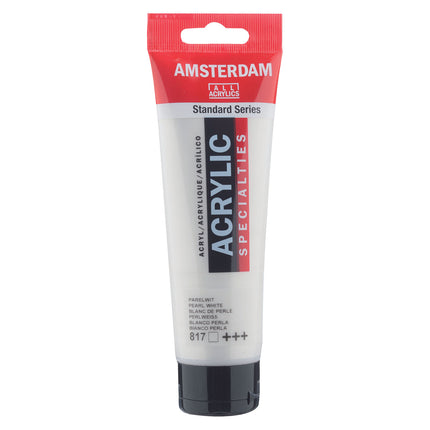 Acrylic Paint 120ml Pearl White 817 Amsterdam Standard