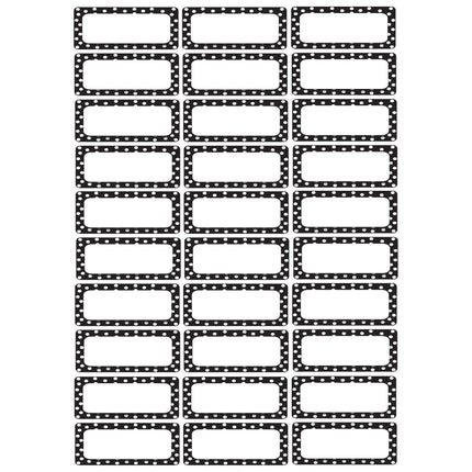 Die-Cut Magnetic Foam Black & White Dots Labels/Nameplates