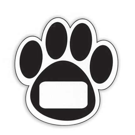 Die-Cut Magnetic Black Paw Prints, 12 Pieces