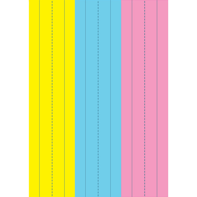 Die-Cut Magnetic Pink/Blue/Yellow Sentence Strips, 2.75" x 11", Pack of 3