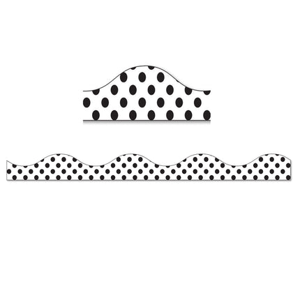 Magnetic Border, Large Black Polka Dots on White