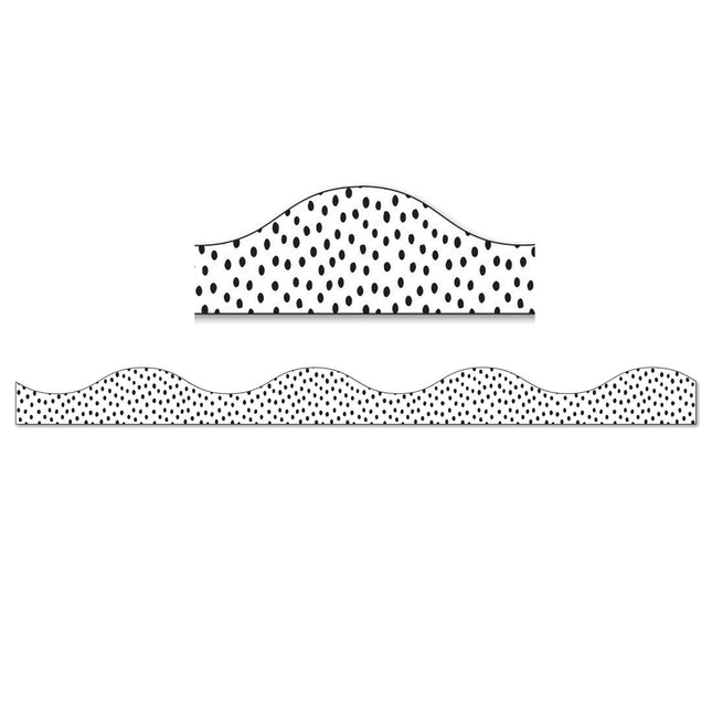 Magnetic Border, Black Messy Dots on White