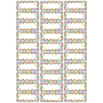 Magnetic Die-Cut Small Foam Nameplates & Labels, Confetti