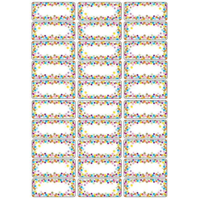 Magnetic Die-Cut Small Foam Nameplates & Labels, Confetti