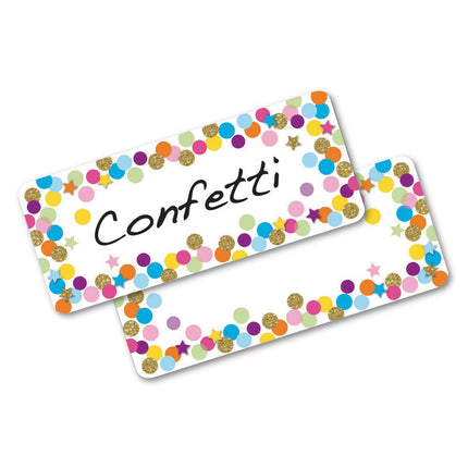 Magnetic Die-Cut Small Foam Nameplates & Labels, Confetti