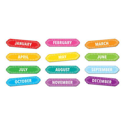 Magnetic Die-Cut Timesavers & Labels, Months of the Year, Chalk Loops