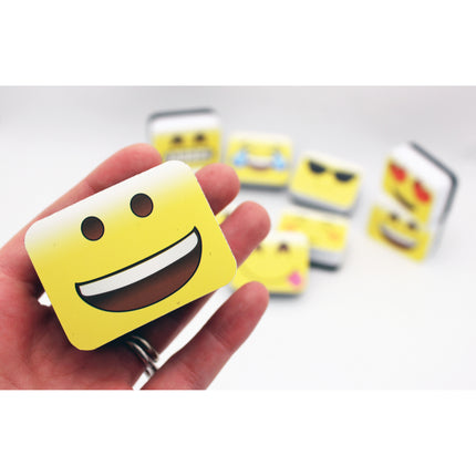 Non-Magnetic Mini Whiteboard Erasers, Emotions Icons, Pack of 10