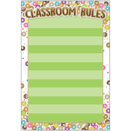 Smart Poly® Chart, DonutFetti® Classroom Rules, 13" x 19"