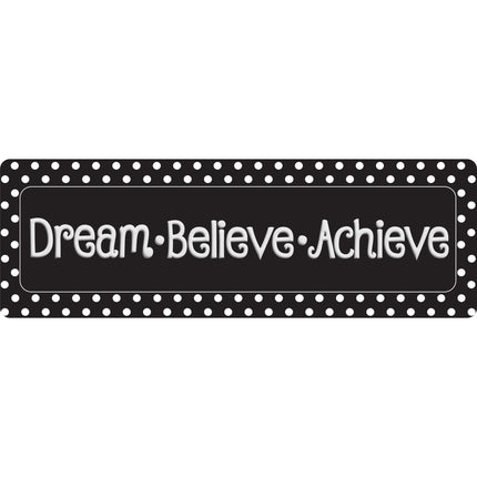 The Original Fun Mat™, Dream Believe, Achieve, Black with White Dots