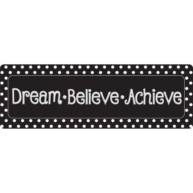 The Original Fun Mat™, Dream Believe, Achieve, Black with White Dots
