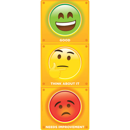 Smart Poly™ Clip Chart w/Grommet, 9" x 24", Stop Light Personal Behavior