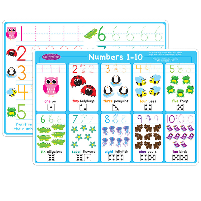 Smart Poly™ Learning Mat, Double-Sided, Numbers 1-10