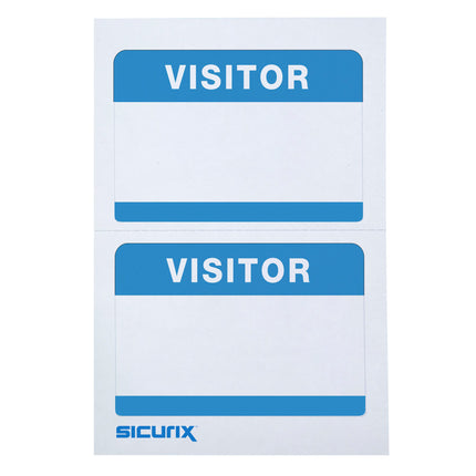 Visitor Adhesive Badge Blue 100/pk