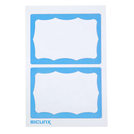 Adhesive Badge Blue Border 100/pk