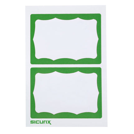 Adhesive Badge Green Border 100/pk