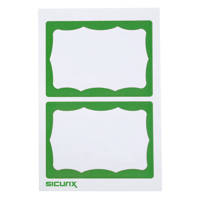 Adhesive Badge Green Border 100/pk