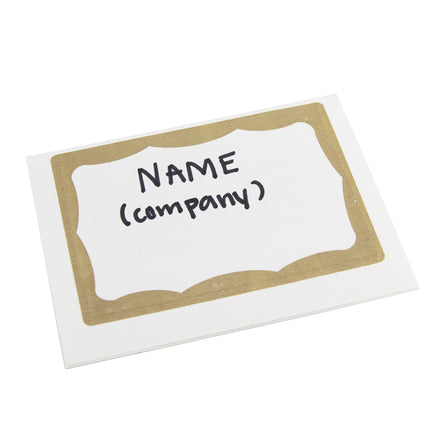 Adhesive Badge Gold Border 100/pk