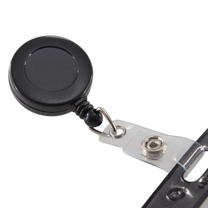 Id Card Reel W/belt Clip Black