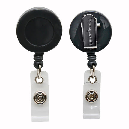 Id Card Reel W/belt Clip Black