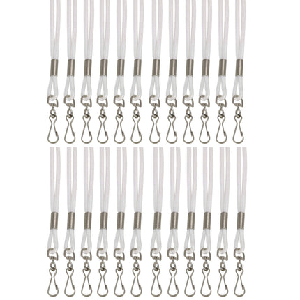 Standard Lanyard Hook Rope Style, White, Pack of 24