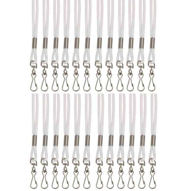 Standard Lanyard Hook Rope Style, White, Pack of 24