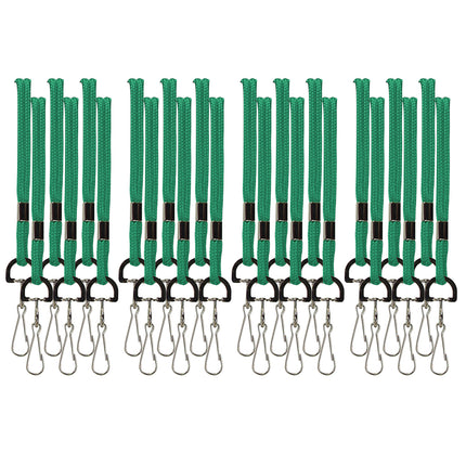 Standard Lanyard Hook Rope Style, Green, Pack of 24